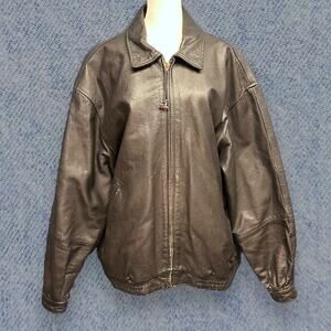 Vintage Stone Rockers Men’s Leather Jacket - Black, Size XXL